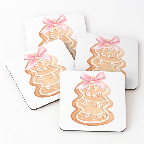Item preview, Christmas Tree Iced Cookie with Pink Bow – Cute Coquette Holiday Treat Design | Soft Girl Era Christmas designed and sold by DivinePassion.