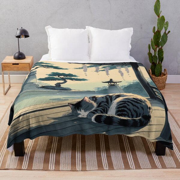 Item preview, Gray Tabby Cat Resting on a Japanese Veranda – Calm and Cozy Art designed and sold by LEO'S CREATURE れおずくりーちゃー.