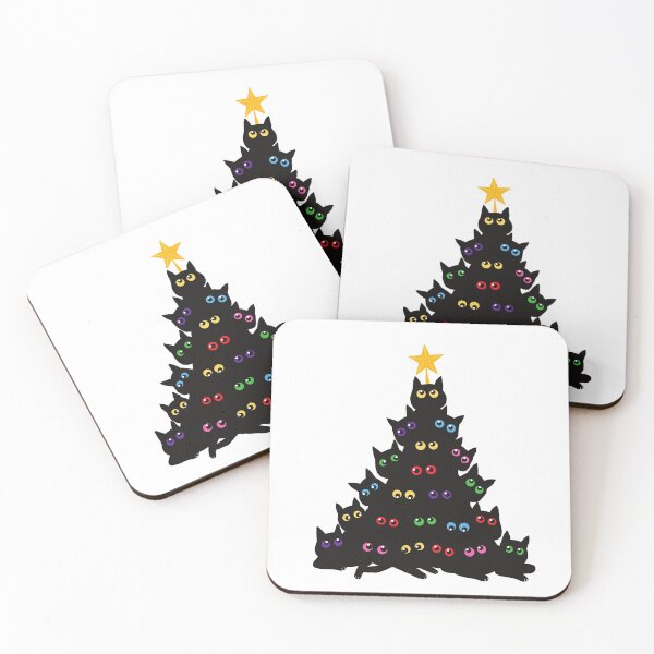 Item preview, Black Cat Christmas tree Holiday  designed and sold by MyVioletSkies.