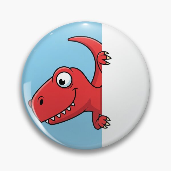 Item preview, Happy Red Cartoon Dinosaur Peeking Around a Blank  Banner or Sign with Copy Space designed and sold by vqriadhit.