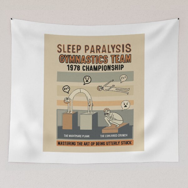 Item preview, Sleep Paralysis Gymnastics Team – Retro Absurd Humor Championship Design designed and sold by Popstudio85.