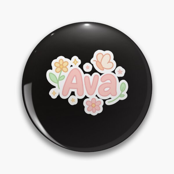 Item preview, Ava Cute Pastel Name Sticker – Flowers & Butterfly Design designed and sold by Sksticker991.