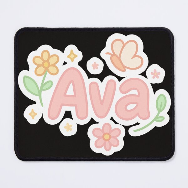 Item preview, Ava Cute Pastel Name Sticker – Flowers & Butterfly Design designed and sold by Sksticker991.