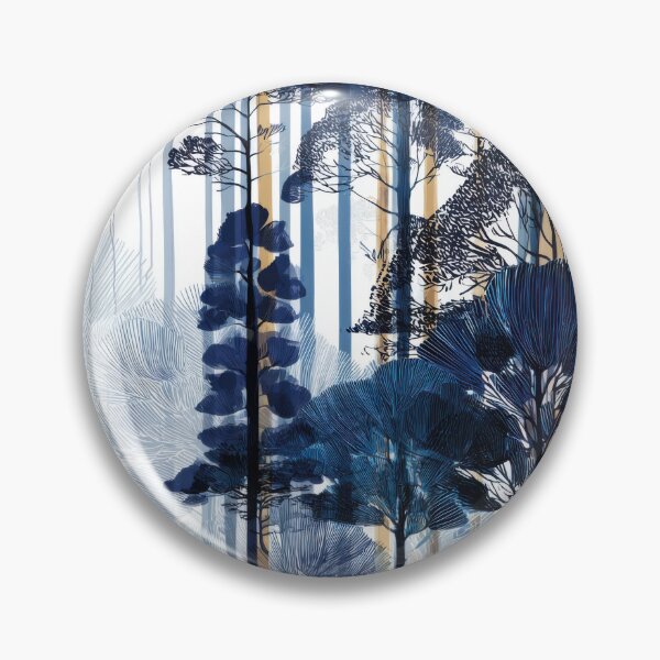 Item preview, Modern Midnight Woodland • Abstract Navy & Gold Forest Seamless Pattern designed and sold by dawnleblanc55.