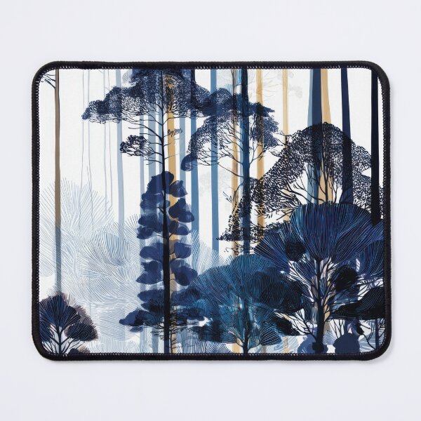 Item preview, Modern Midnight Woodland • Abstract Navy & Gold Forest Seamless Pattern designed and sold by dawnleblanc55.
