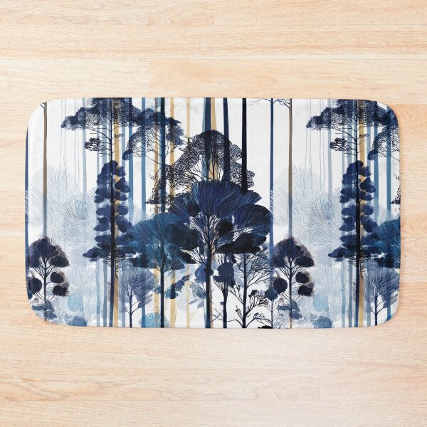 Item preview, Modern Midnight Woodland • Abstract Navy & Gold Forest Seamless Pattern designed and sold by dawnleblanc55.