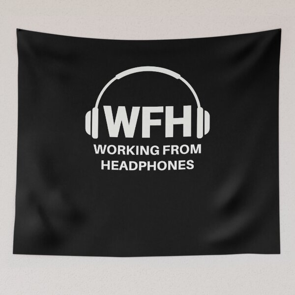 Item preview, WFH – Working From Headphones | Funny Remote Work & Home Office Design designed and sold by 519xdesign.