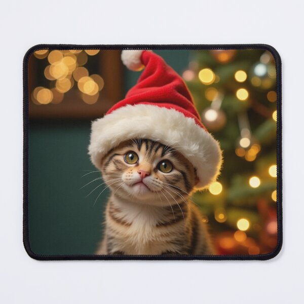 Item preview, Santa Paws Kitten – Cute Christmas Cat Photo designed and sold by TroyTheTerrific.