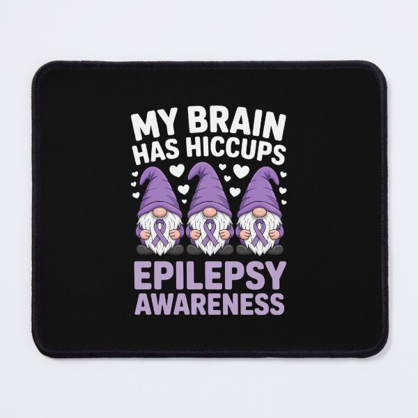 Item preview, My Brain Has Hiccups Gnomes Purple Ribbon Epilepsy Awareness designed and sold by papertaless.