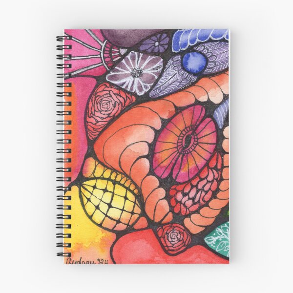 Item preview, Rainbow zendoodle artwork created in watercolour and ink designed and sold by Critical Inking Design.