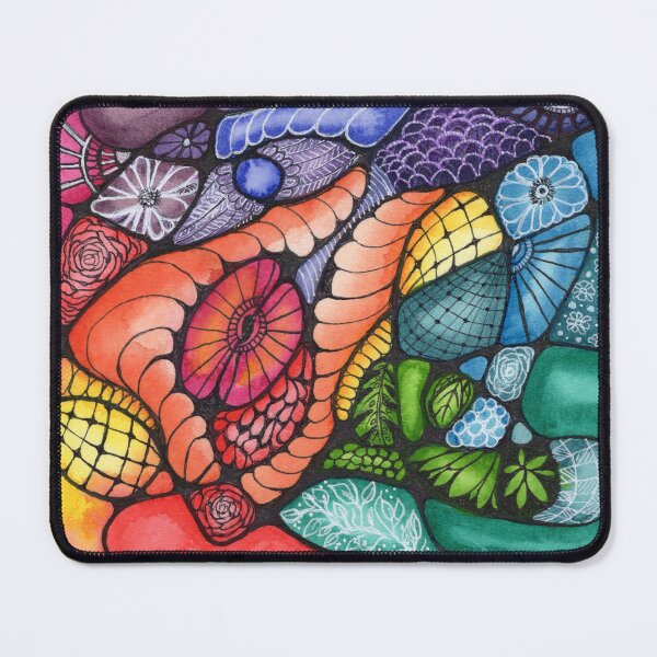 Item preview, Rainbow zendoodle artwork created in watercolour and ink designed and sold by Critical Inking Design.