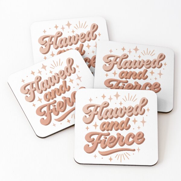 Item preview, Flawed and Fierce – Empowering Self-Love Quote in Elegant Typography designed and sold by inkoutninja.