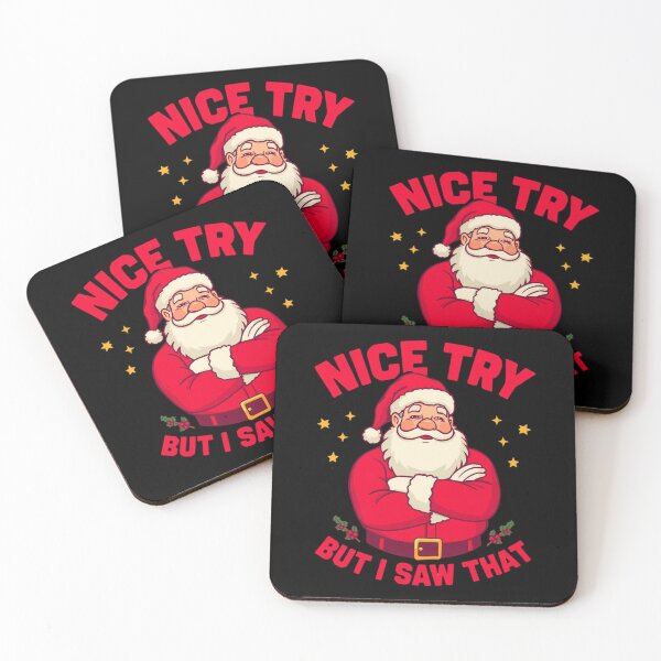 Item preview, Funny Santa Graphic Tee: Nice Try, But I Saw That | Holiday Humor T-Shirt designed and sold by FestivityFinds.