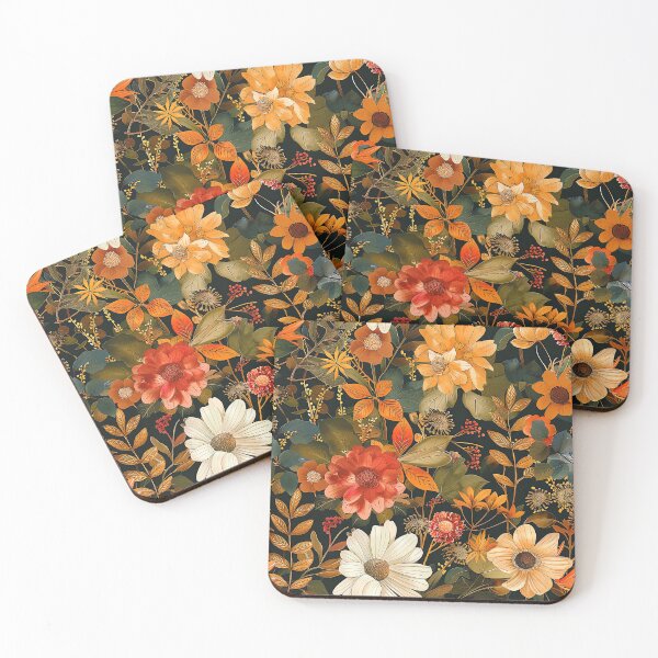 Item preview, Autumn Colorful Red And Golden Flowers And Leaves designed and sold by DEC02.