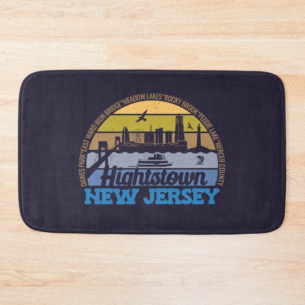 Artikelvorschau, Hightstown, New Jersey – Logo im Retro-Vintage-Stil mit lokalem Stolz bei Sonnenuntergang entworfen und verkauft von CRHPOD20.