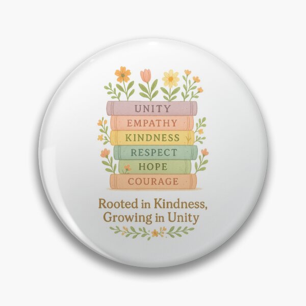 Item preview, Rooted in Kindness – Inspirational Book Stack with Positive Values Quote designed and sold by inkoutninja.