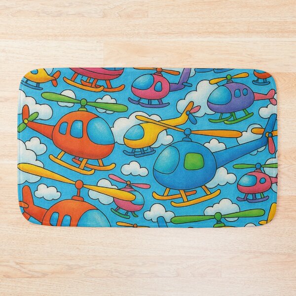 Item preview, colorful busy scene, helicopter designed and sold by Mauswohn.