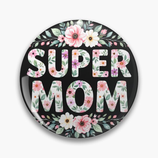 Item preview, super mom floral typography br colorful design designed and sold by SmashingDeals.