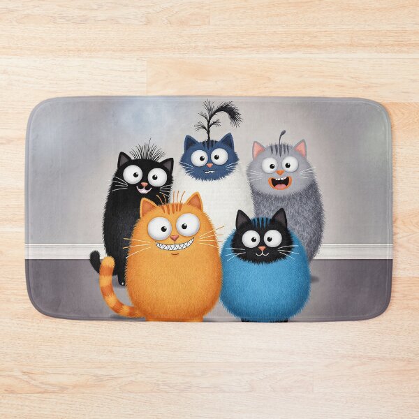 Item preview, Fuzzy Friends – Quirky Cat Squad Illustration designed and sold by Whimsical Hug.