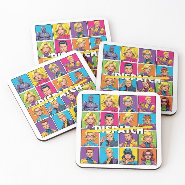 Item preview, Dispatch Game Characters Vibrant Pop Art Grid T-Shirt | Neon Edition designed and sold by GeniePixel.