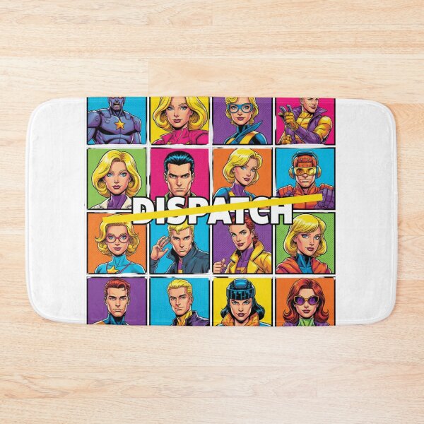 Item preview, Dispatch Game Characters Vibrant Pop Art Grid T-Shirt | Neon Edition designed and sold by GeniePixel.