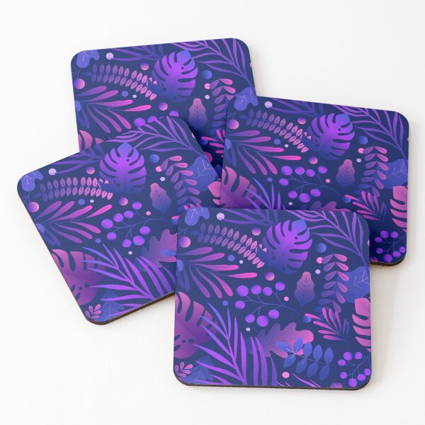 Item preview, Neon Tropical Leaves Pattern – Bold Night Garden Vibes designed and sold by n5zAbhi.