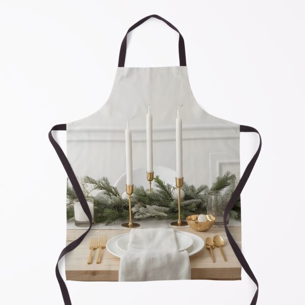 Item preview, Minimal Christmas Dinner – Candles, Pine & Gold Cutlery designed and sold by Valeree Store.