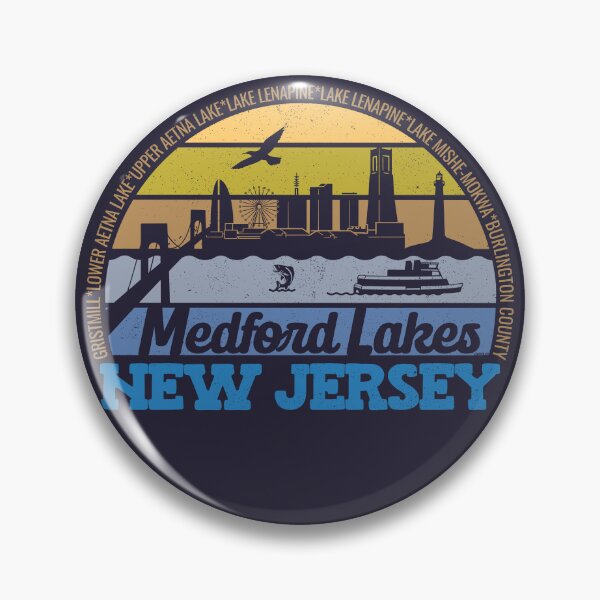 Item preview, Medford Lakes New Jersey Sunset Retro Vintage Local Pride Logo designed and sold by CRHPOD20.