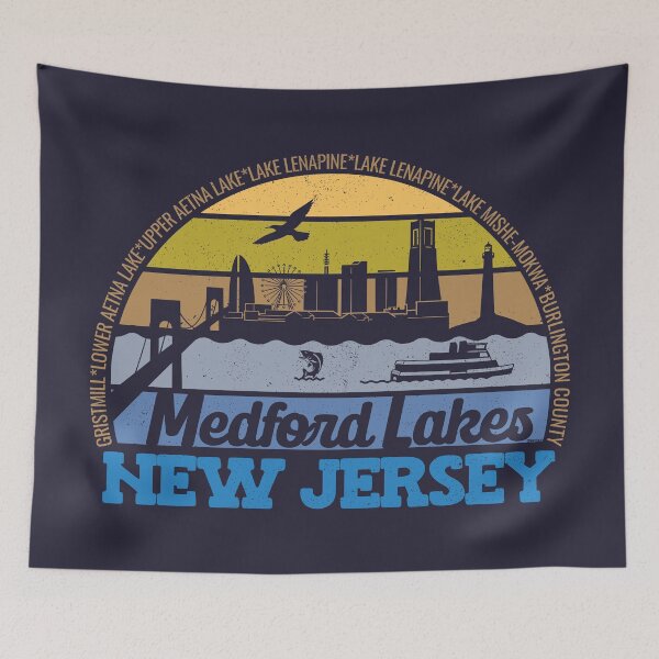 Item preview, Medford Lakes New Jersey Sunset Retro Vintage Local Pride Logo designed and sold by CRHPOD20.