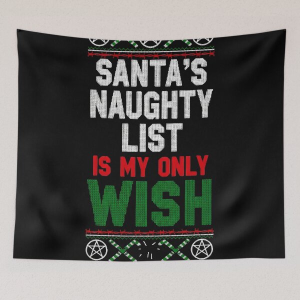 Item preview, Santa's Naughty List Ugly Sweater Goth Christmas Wish designed and sold by VividDripCo.