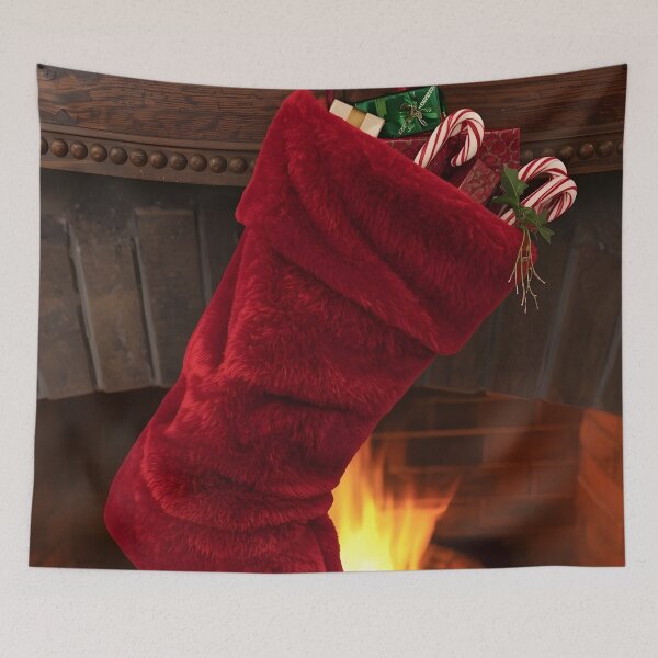 Item preview, Festive Fireplace Stocking – Holiday Surprise Art designed and sold by Valeree Store.