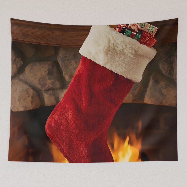 Item preview, Warm Holiday Hearth – Cozy Stocking Illustration designed and sold by Valeree Store.