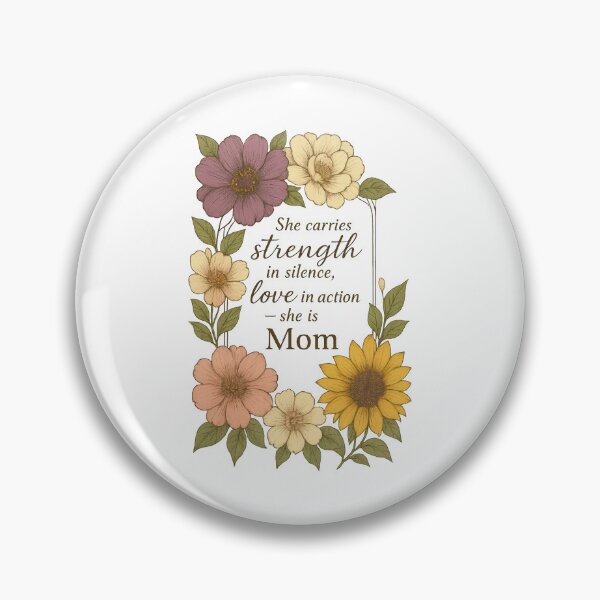 Item preview, She Is Mom – Floral Mother’s Day Quote Design with Vintage Flowers designed and sold by inkoutninja.