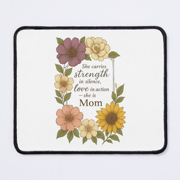 Item preview, She Is Mom – Floral Mother’s Day Quote Design with Vintage Flowers designed and sold by inkoutninja.