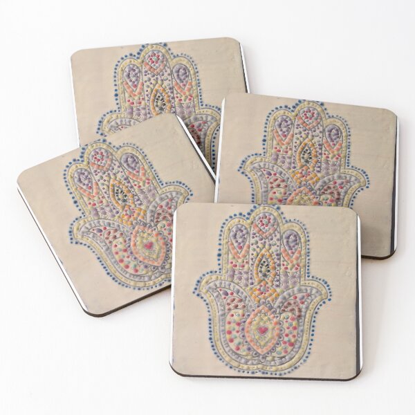 Item preview, Hamsa for Protection Encaustic Dot Art designed and sold by Maria Pahno Art.