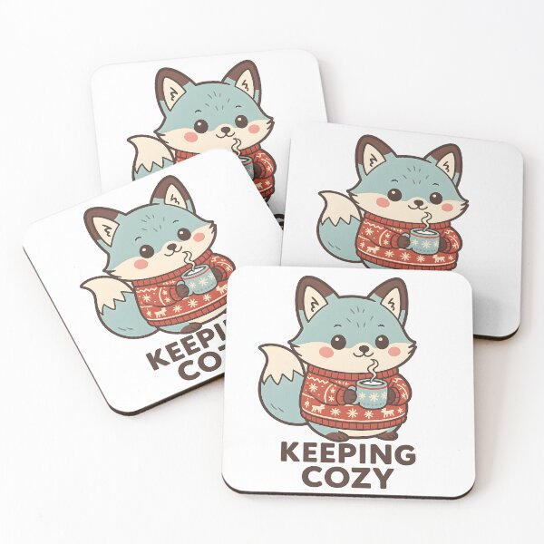 Item preview, Cozy Winter Fox Holding Hot Cocoa designed and sold by SoulenCify.