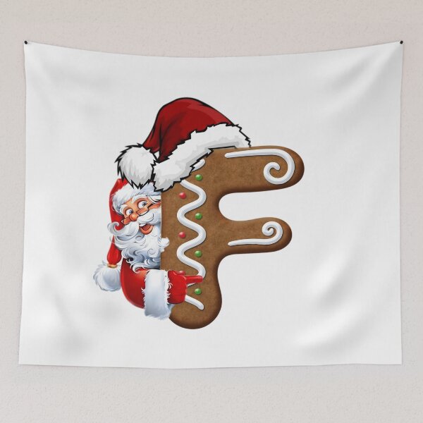 Item preview, Gingerbread Letter F Christmas Design | Cute Santa Alphabet Cookie Art designed and sold by Pandastore14.