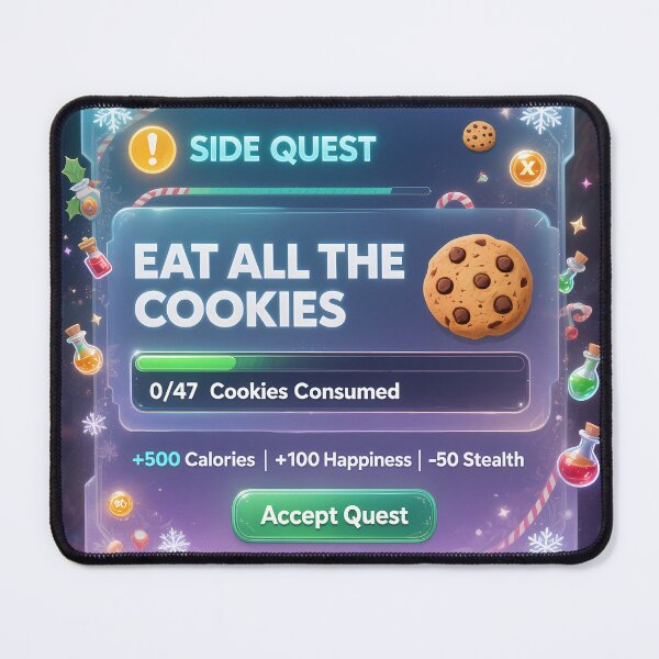 Item preview, Side Quest Eat All Cookies Gaming Christmas Shirt Funny Gamer Holiday Tee designed and sold by GiftsForge.