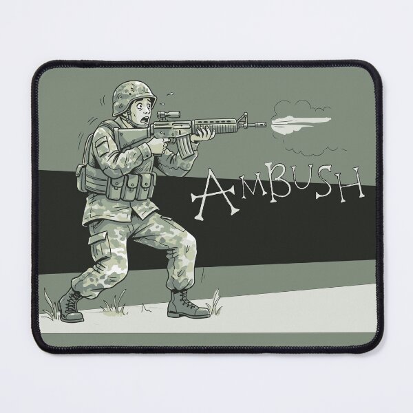 Item preview, Funny Cartoon Soldier "Ambush!" designed and sold by KiwiRider.
