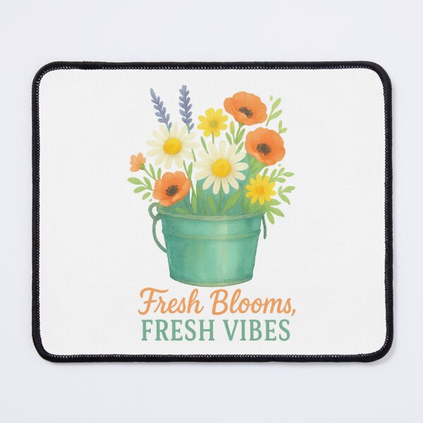 Item preview, Fresh Blooms, Fresh Vibes – Watercolor Floral Bucket Springtime Design designed and sold by inkoutninja.