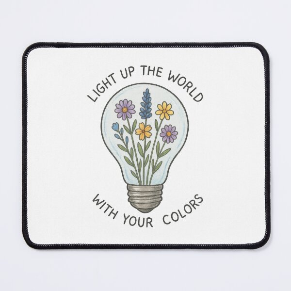 Item preview, Light Up the World with Your Colors – Inspirational Floral Light Bulb Design designed and sold by inkoutninja.