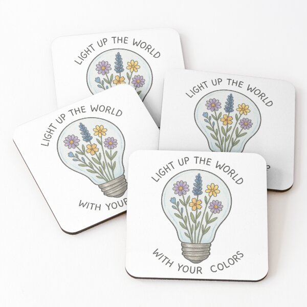 Item preview, Light Up the World with Your Colors – Inspirational Floral Light Bulb Design designed and sold by inkoutninja.