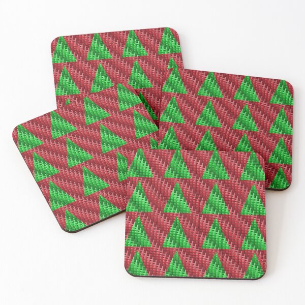 Item preview, Red and Green Geometric Tree designed and sold by Lindsey Popejoy.