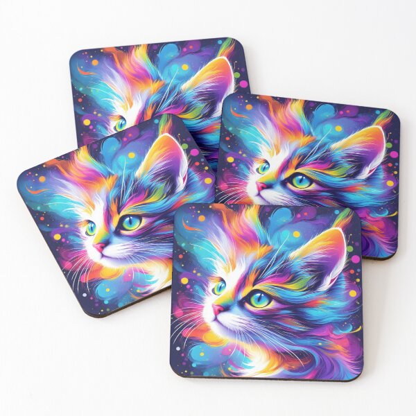 Item preview, Colorful Painted Kitten Art designed and sold by SweetRossel.