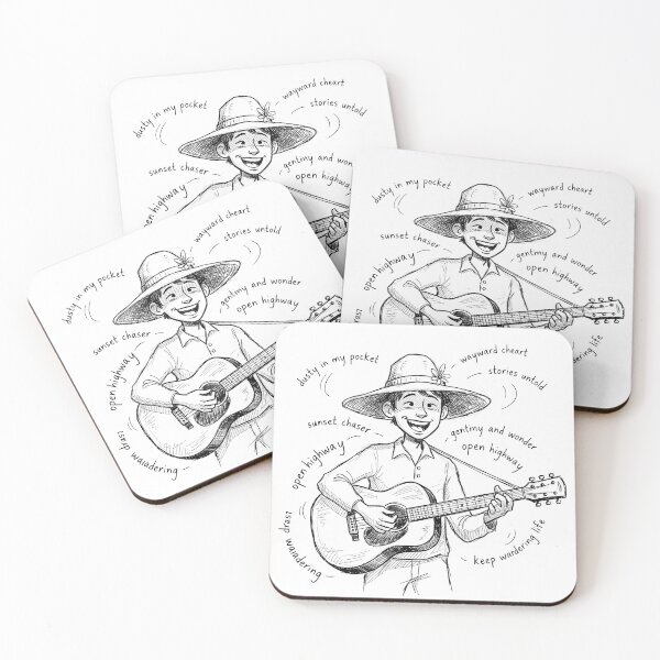 Item preview, Todd Snider Wandering Musician Poster – Folk Singer Cartoon Art Print for Free-Spirit Music Lovers designed and sold by AbstractAuraArt.