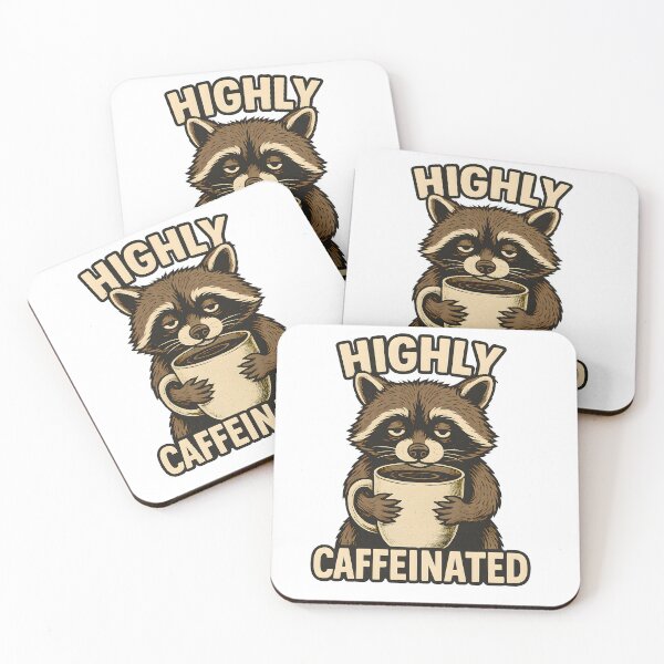 Item preview, Highly Caffeinated Raccoon Coffee Illustration designed and sold by SoulenCify.