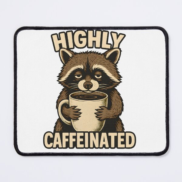 Item preview, Highly Caffeinated Raccoon Coffee Illustration designed and sold by SoulenCify.
