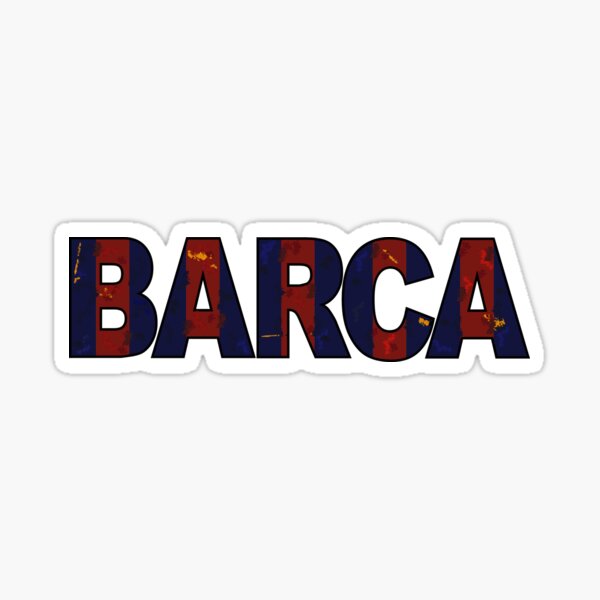 BARCA – Bold Typography Tribute to FC Barcelona Fans Sticker