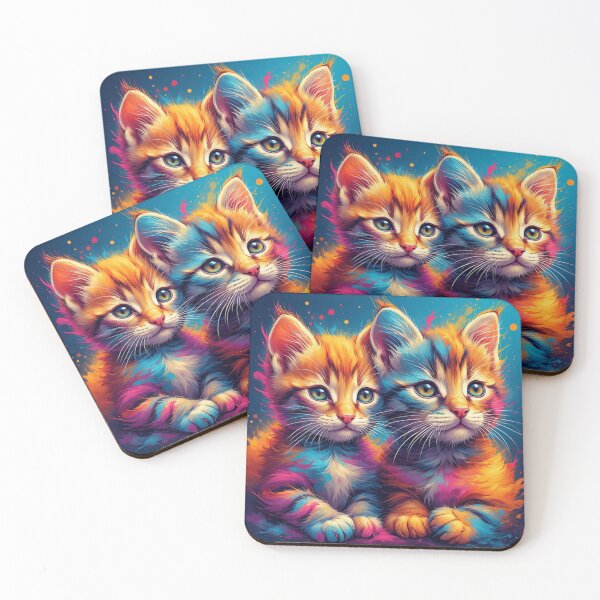 Item preview, Neon Toyger Kittens – Vibrant Futuristic Digital Art Illustration designed and sold by SweetRossel.