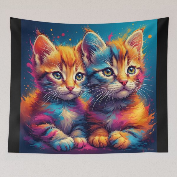 Item preview, Neon Toyger Kittens – Vibrant Futuristic Digital Art Illustration designed and sold by SweetRossel.